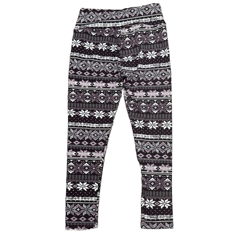 Snowflake Leggings Purple Winter Holiday High Rise Medium Comfy Stretch Pant
